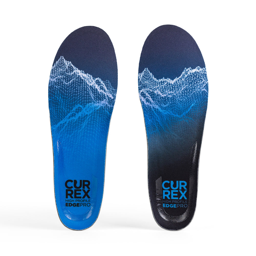 Top view of blue colored EDGEPRO high profile pair of insoles #profile_high