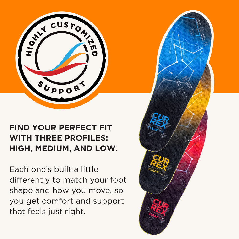 Highly customized support. Find your perfect fit with three profiles: HIGH, MEDIUM, and LOW.
Each one’s built a little differently to match your foot shape and how you move, so you get comfort and support that feels just right. #profile_medium