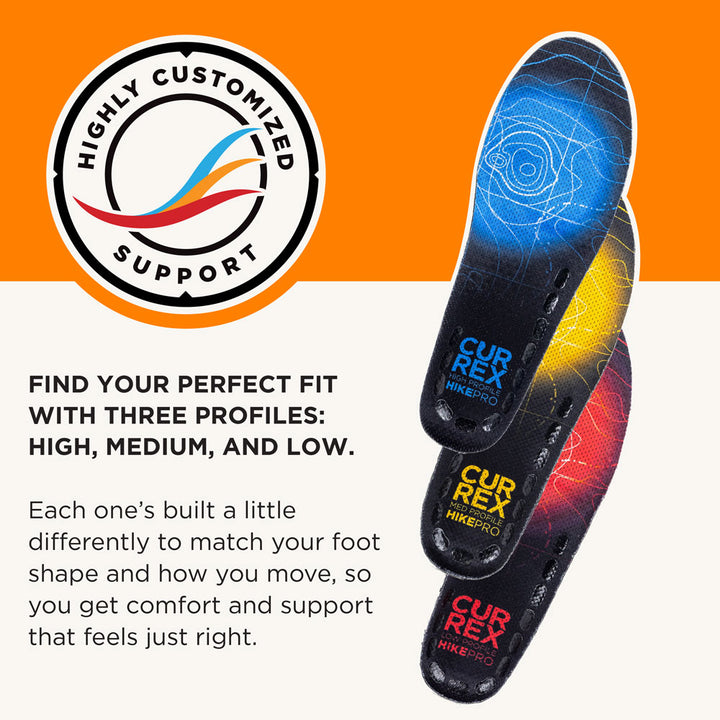 Highly customized support. Find your perfect fit with three profiles: HIGH, MEDIUM, and LOW.
Each one’s built a little differently to match your foot shape and how you move, so you get comfort and support that feels just right. #profile_high