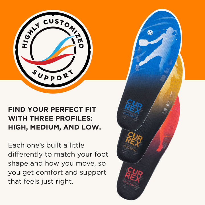 Highly customized support. Find your perfect fit with three profiles: HIGH, MEDIUM, and LOW.
Each one’s built a little differently to match your foot shape and how you move, so you get comfort and support that feels just right.  #profile_medium