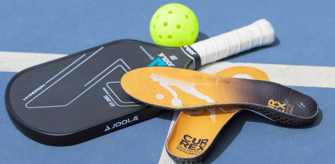 PICKLEBALLPRO insoles with a pickleball paddle and ball