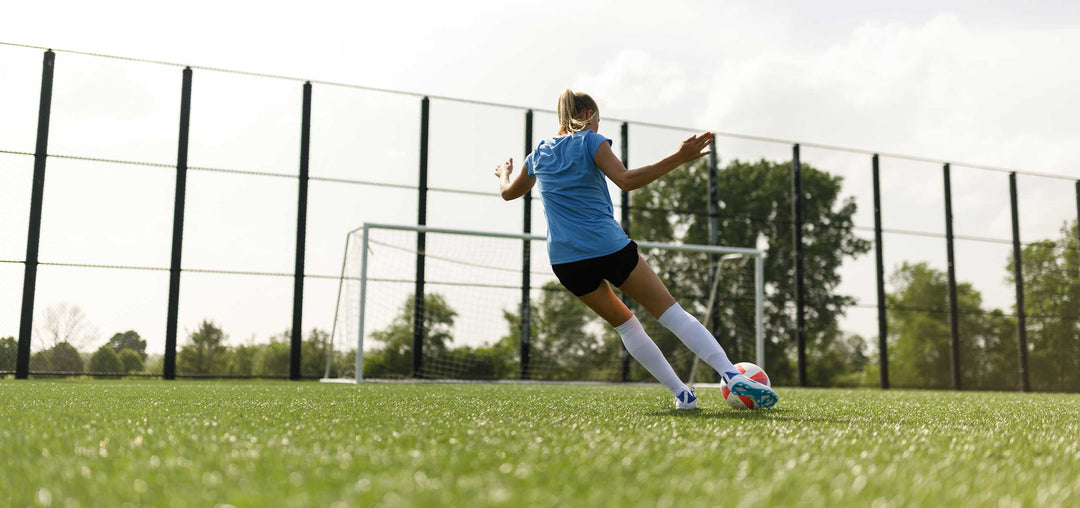 Woman playing soccer