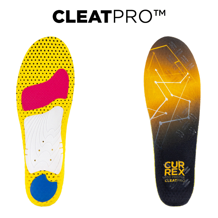 CURREX CLEATPRO: high cooling base layer, high rebound forefoot cushioning, multiple supergrip zones, standard top cover, dynamic shell, narrow width, superior heel cushioning #profile_low