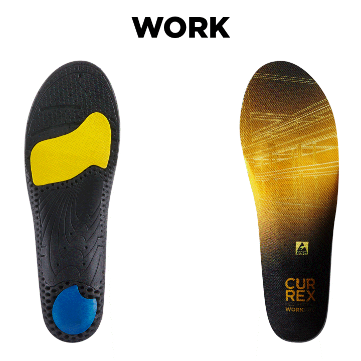 CURREX WORK: electrostatic discharge (ESD) dense cushioning, firm anti-static forefoot cushioning, moisture absorbing top cover, firmer dynamic shell, standard width for work boots, superior heel cushioning #profile_medium