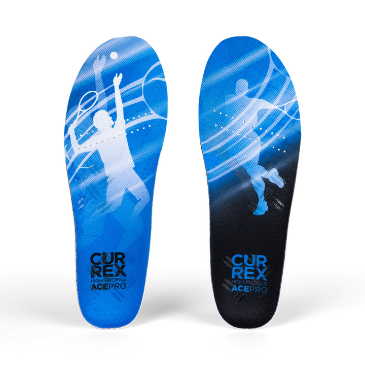 Top view of blue colored ACEPRO high profile pair of insoles #profile_high