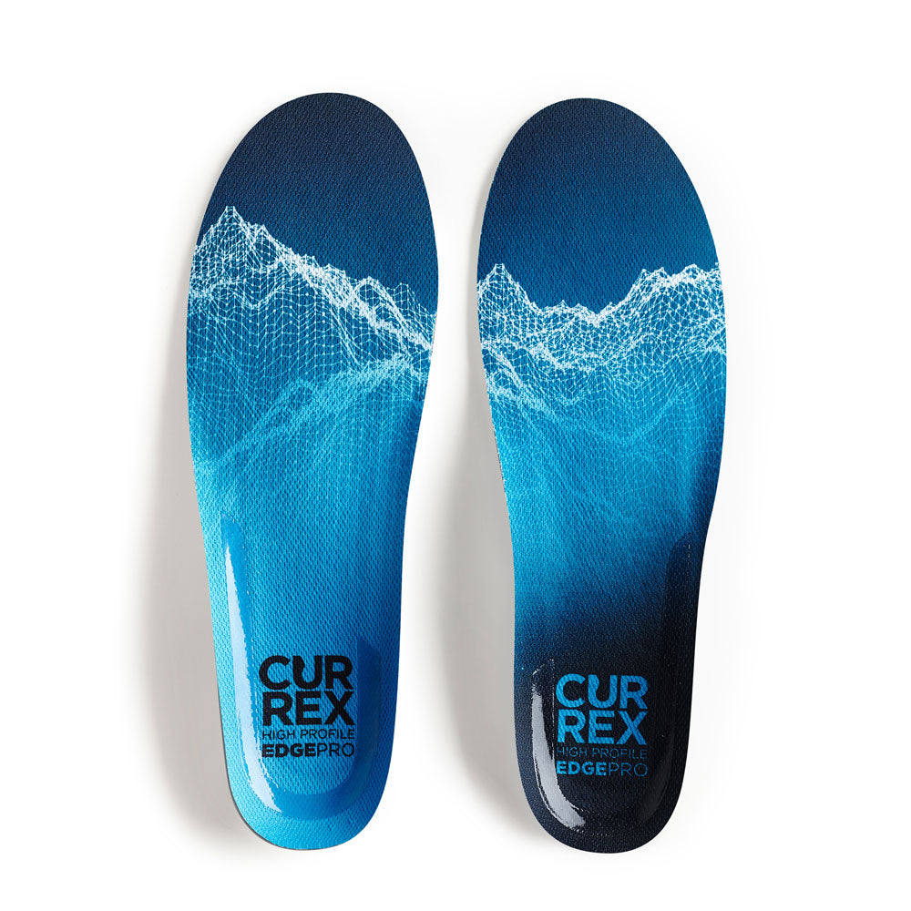 Top view of blue colored EDGEPRO high profile pair of insoles #profile_high