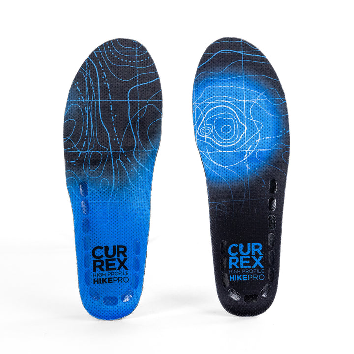 Top view of blue colored HIKEPRO high profile pair of insoles #profile_high