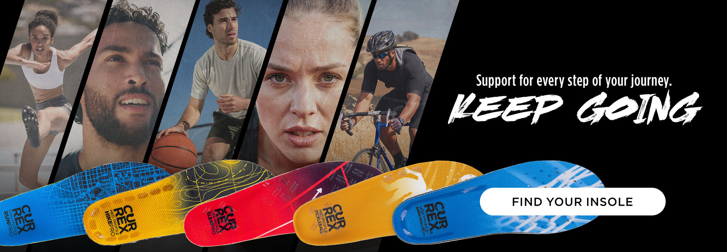 Support for every step of your journey. Keep Going. Find Your Insole.