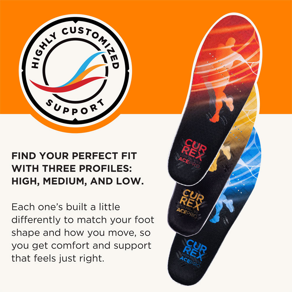 Highly customized support. Find your perfect fit with three profiles: HIGH, MEDIUM, and LOW.
Each one’s built a little differently to match your foot shape and how you move, so you get comfort and support that feels just right. #profile_medium