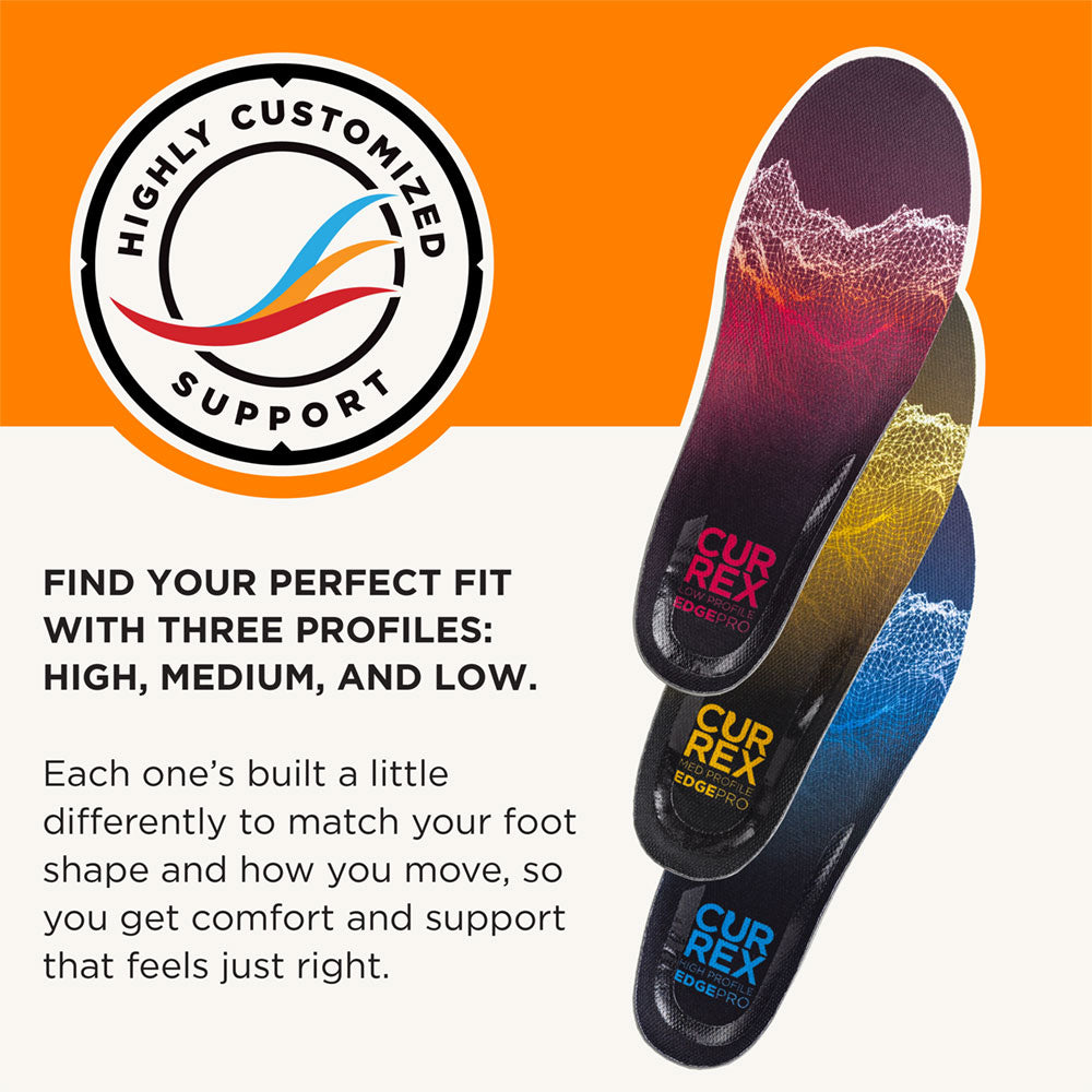 Highly customized support. Find your perfect fit with three profiles: HIGH, MEDIUM, and LOW.
Each one’s built a little differently to match your foot shape and how you move, so you get comfort and support that feels just right. #profile_medium