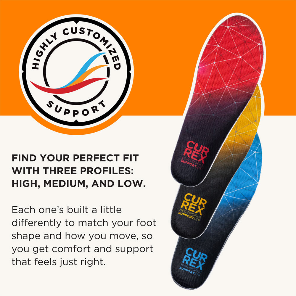 Highly customized support. Find your perfect fit with three profiles: HIGH, MEDIUM, and LOW.
Each one’s built a little differently to match your foot shape and how you move, so you get comfort and support that feels just right. #profile_medium