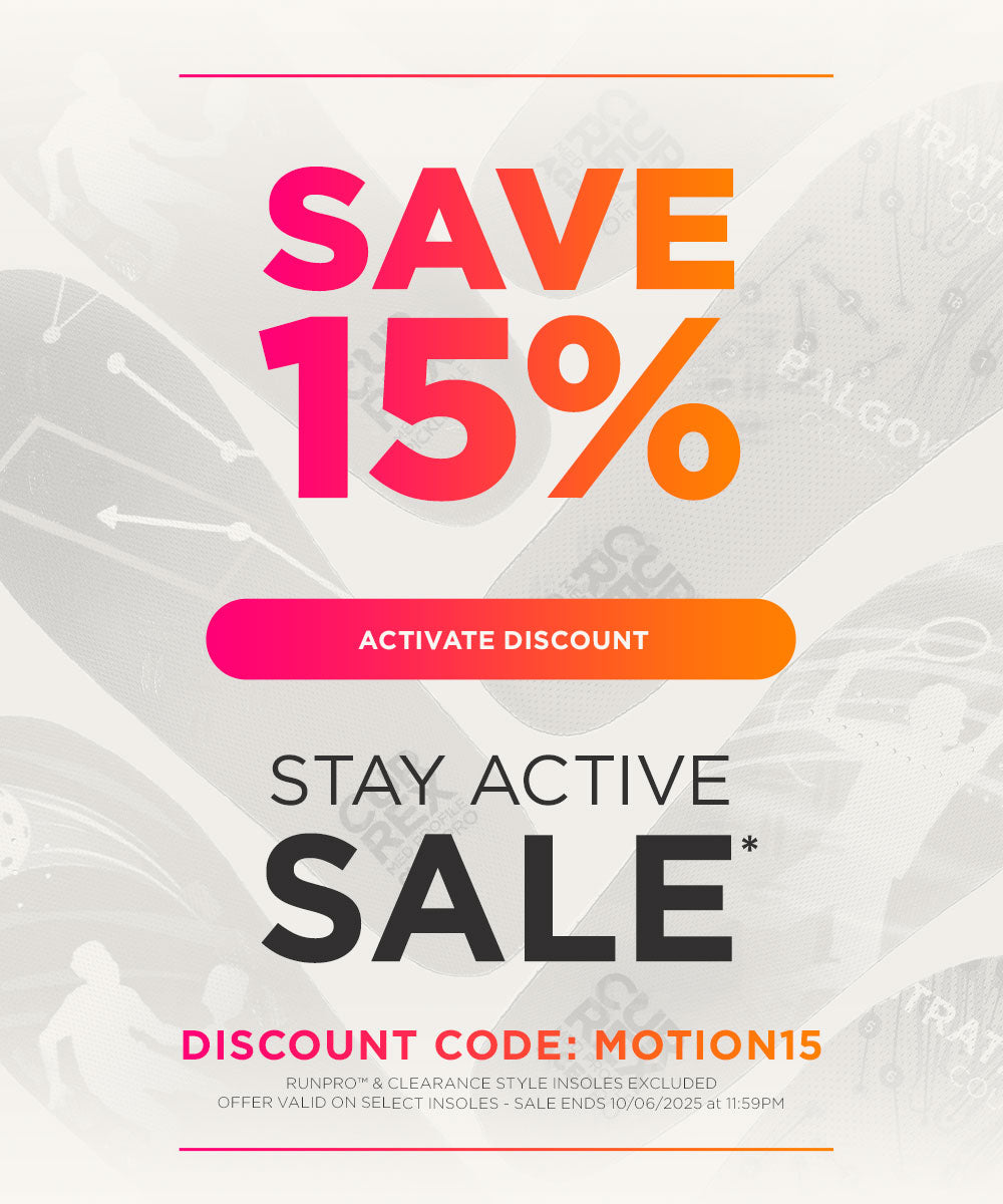Stay Active Sale. Save 15%* Click to activate discount. Discount code: MOTION15. *RUNPRO and Clearance styles excluded. Offer valid on select insoles. Sale ends 10/6/25 at 11:59PM EST.